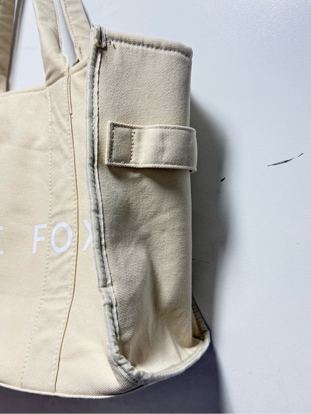White Fox Boutique Cream Canvas Logo Tote - Picture 6 of 10